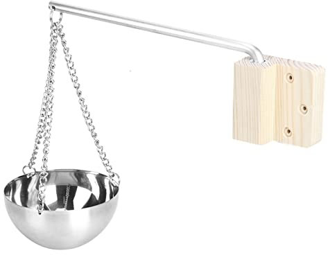 Sauna Verdampferschale Hängend, Edelstahl Sauna Aromaschale Sauna Duftschale Sauna Schüssel Sauna Hängeschale mit Kette, für Sauna und Spa Aufguss Sauna Zubehör
