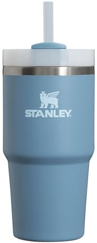 Stanley Quencher H2.0 Trinkbecher mit Griff, abschraubbarer Deckel mit Strohhalm, auslaufsicher, kompatibel für Reisen, isolierter Edelstahlbecher für Wasser und mehr, Indigo, 591 ml
