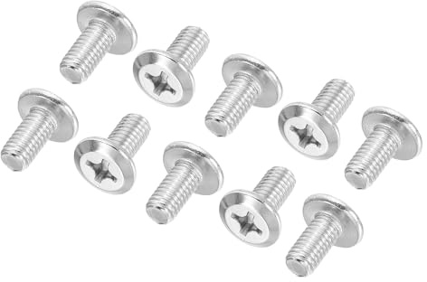 PATIKIL Flat Round Head Phillips Screws, 16 Pack M6-1 x 12mm Binding Screws 304 Stainless Steel 18-8 Full Thread, Phillips Drive Machine Screw Furniture Screw Connector Bolts