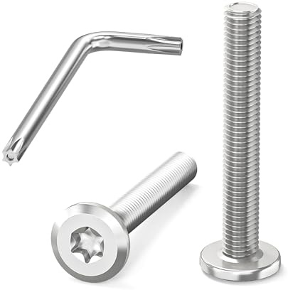 Dayalo 20 Stück Flachkopfschrauben M6 x 40 mm Torx Edelstahl A2 für Möbel | V2A Gewindeschrauben mit Vollgewinde, Torx Schrauben und Schlüssel für Möbelbeschläge, Geräte, Werkstatt und Reparaturen
