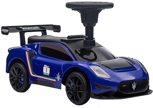 AIYAPLAY Rutschauto, Maserati GT2 Bobby Car Rutschfahrzeug mit Hupe und Musik, Kinderfahrzeug mit Stauraum für 1,5-5 Jahre Kinder 65 x 29 x 37 cm Blau
