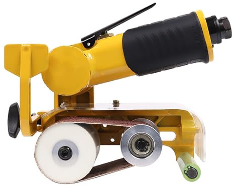 Ponceuse à bande pneumatique avec 10 bandes abrasives 60 x 260 mm, ponceuse pneumatique for l'ébavurage, le ponçage et la finition