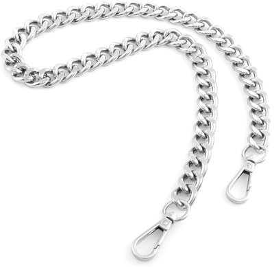 MYGLOAR Cadena para bolso de 120 cm, cómoda cadena para bolso, correa de cadena, correa de metal para bolso, cadena para bolso con mosquetón, correa de hombro de repuesto para bolso