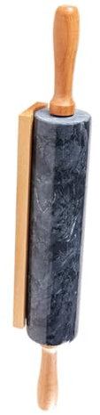 LAPYAPPE Rodillo De Mármol Mango De Madera Utensilio Para Hornear y Amasar Para Pasteles y Pizza Resistente y Duradero