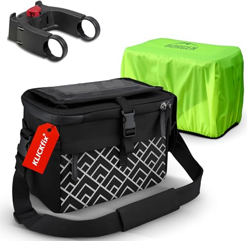 Borgen KLICKfix Lenkertasche Smartphone - Wasserabweisende und geräumige Fahrradlenkertasche 6 L - Fahrradtasche Lenker ebike - Fahrrad Lenkertasche Handy