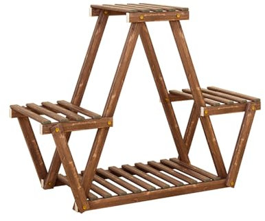 KKTX Scaffale di Fiori da Giardino per rastrelliere a Scala in Legno multilivawooden,M