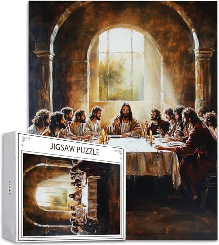 Puzzle Das letzte Abendmahl Puzzle 3000 Teile, Holzpuzzle Erwachsene, Mehrfarbig Holzpuzzle, Klassische Puzzles Mann Wooden Jigsaw für Erwachsene Und Kinder 14 Jahren, Home Wand Dekor, 122x81cm D-999