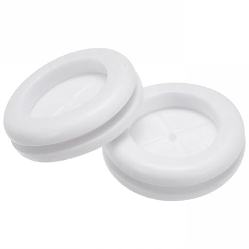 TOP-VIGOR 20Pcs 20mm Round Rubber Grommets Double-Sided White Synthetic Rubber Hole Plugs Electrical Wire Gaskets for Cable and Plug Protection