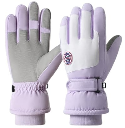 Wrbugukeji 1 Set Ski Gloves, Waterproof Gloves, Waterproof Glove Women, Anti-Slip Thermal, Cold Protection for Cycling, Running, Hiking, Snow Sports