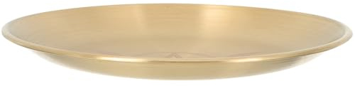 KOCKSHION Plateau Porte-Bougie Rituelle en Métal Robuste Pentagramme Décoratif, Assiette à Bougies D'autel Ronde Dorée, Plateau de Rangement Polyvalent pour Cérémonie et Décoration