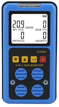 Detector De Gases, El Equipo Industrial del Monitor De Gas ST8904 Detecta Detector Múltiples Gases CO/H2S/O2/LEL con Luz Advertencia
