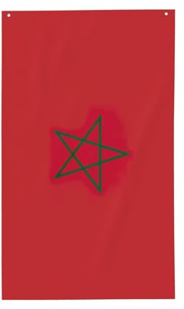 Bandiera del Marocco Stampa Bandiera 1,5 x 0,9 m, bandiera decorativa su un lato per la festa nazionale della cultura all'aperto celebrazione del giorno