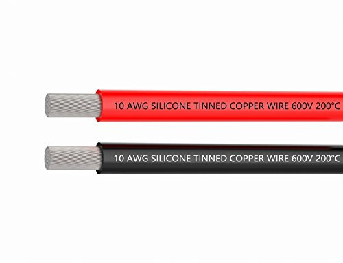 TUOFENG 5.3mm² Electrical Wire Battery Cable 3 Meter [1.5 m Black and 1.5m Red]10 AWG Silicone Wire Tinned Copper Wire High Temperature Resistance,Solder Through Quickly