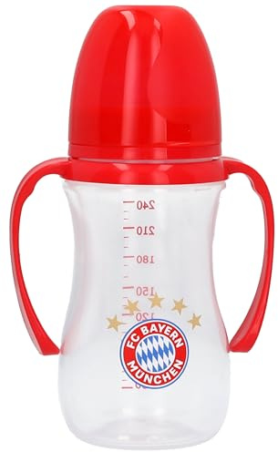 FC Bayern München Baby Trinkflasche Logo mit Haltegriff | Babytrinkflasche | Nuckelflasche | Flasche FCB