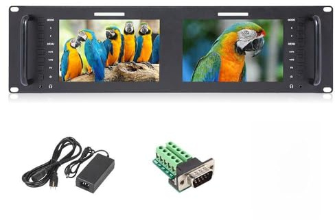 FEELWORLD D71 Plus Rack Kamera Monitor Pro Broadcast Dual 7 3RU Ultra HD 1280x800 Feld Video LCD IPS Bildschirm 800:1 Hoher Kontrast mit HDMI SDI AV Ethernet