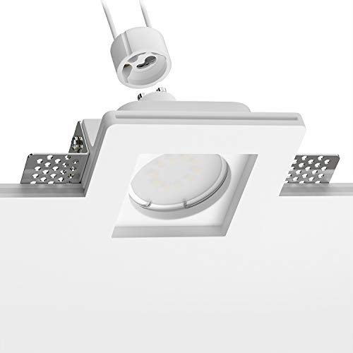 ledscom.de Spot LED encastré en plâtre GIEDI II DIY, ampoule GU10 630lm blanc chaud incluse