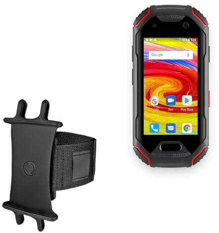 BoxWave Holster Compatible with Unihertz Atom - ActiveStretch Sport Armband, Adjustable Armband for Workout and Running - Jet Black