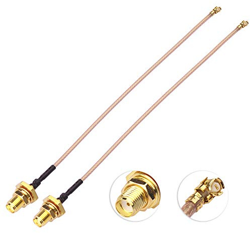 Superbat Mini PCI auf SMA Bulkhead O Ring Buchse Low Loss Koaxialkabel (RG178 15cm) für WLAN Router Mini PCIe Karten Netzwerk Verlängerung Pigtail PCI WiFi WAN Repeater Antenne
