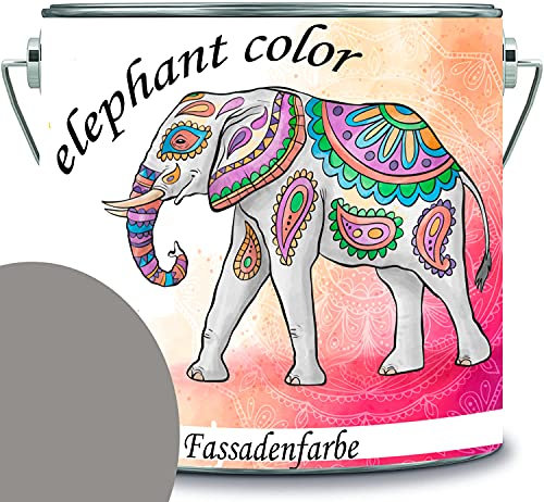 Pintura para fachadas con efecto loto, resina de silicona de alta calidad, color base RAL 7030 gris piedra // elephant color