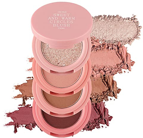 Erinde 4 Farben Lidschatten Palette, Matte Shimmer Quartett, hochpigmentiert, lang anhaltend, Ultra-Blendable, reiche Farben mit samtiger Textur Augen Make-up Palette mit Spiegel, ideal für Reisen M02