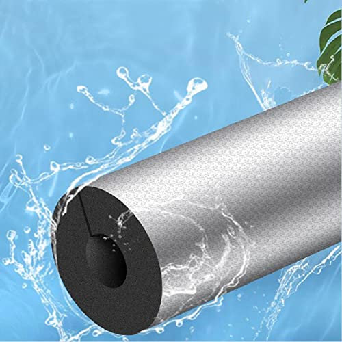 Meanmeng Dick 10-50mm Selbstklebend Isolierrohr Mit Aluminiumfolie, Klimaanlagen Isolierrohr, Außenbereich Rohrisolierung, Gummischlauch zur Rohrisolierung, ID 20-110mm, Länge 90/95/100cm