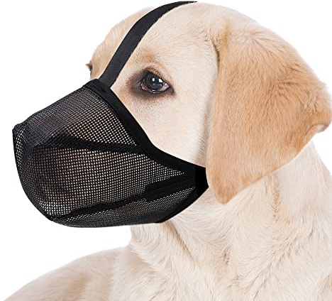 Miavers Hundemaulkorb, Maulkorb mit weichem Netzbezug für kleine, mittlere, große und große Hunde, Maulkorb mit verstellbaren Riemen, verhindert Bellen, Beißen und versehentliches Verschlucken