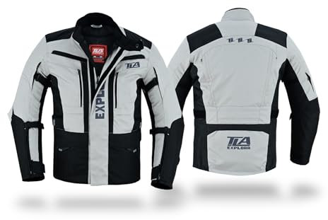 TLA EXPLORA Veste Moto avec protections à 2 Couches, 4 Saisons, doublure amovible, imperméable, respirante. Tailles S à 6XL Homme et Femme, Blouson Moto Enduro, Adventure, Motoneige, Quad, ATV.