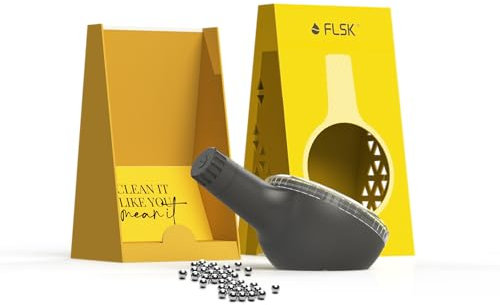 FLSK Reinigungsperlen - Edelstahl Reinigungskugeln für Trinkflaschen I Chemiefrei I Hygienisch und Einfach I Wiederverwendbar und BPA Frei