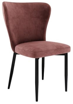 Mirjan24 Esszimmerstuhl Elozpa, B:56 x H:90 x T:63 cm, Polsterstuhl Rahmen aus Metall Gepolsterte Sitzfläche Stuhl für Arbeitszimmer Esszimmer Küchenstuhl (Schwarz/Magic Velvet 2258)