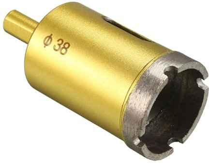 CoCud Diamond Core Drill Bit, 38mm Dia Round Shank, Tiles Stones Marble Concrete Dry/Wet Hole Saws - (Applications: for M10 Angle Grinder), 1-Piece