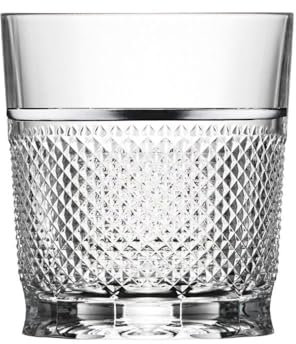 ARNSTADT KRISTALL Whiskyglas Kristallglas Oxford Platin Raia (9 cm) Handmade in Germany Mundgeblasen Echter Platinrand