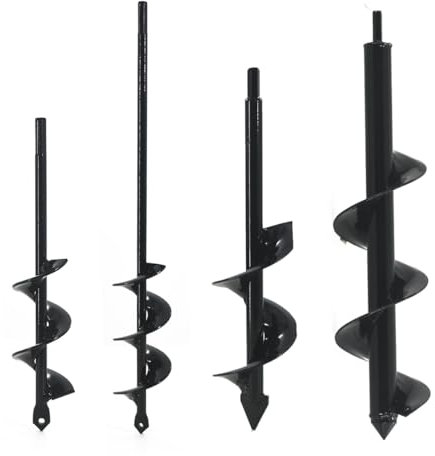 Colourcloudpro Auger Drill Bit for Planting Set of 4, Garden Ground Earth Spiral Drill Bit for 3/8 Hex Drive Drill, for Post Hole Digger Bulb Bedding Digging Plant Rapid Planter