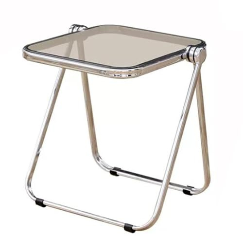 Acryl Beistelltisch Zusammenklappbar Acryl Couchtisch Klappbar Durchsichtig Nachttisch Freizeittisch Acryl Beistelltisch Arbeitszimmer Couchtisch Zuhause Büro Ausstellung(Size:41x36x44cm,Color:Grau)