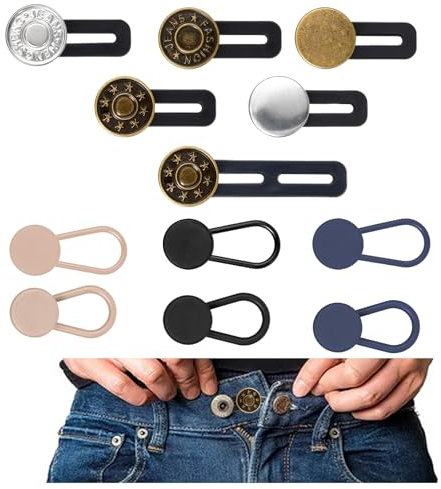 Giantree 12 Stück Hosenbunderweiterung, Knopfverlängerung für Hosen Hosenknopf Verlängerung Hosenerweiterung Schwangerschaft,für Herren und Damen hosen, Kleider, Hemden(12 Stück)