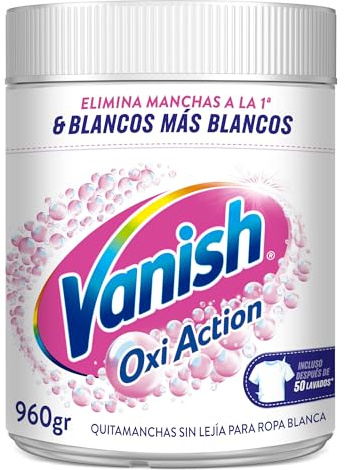 Vanish Oxi Action Quitamanchas y Blanqueador Polvo para Ropa Blanca - 960 gr