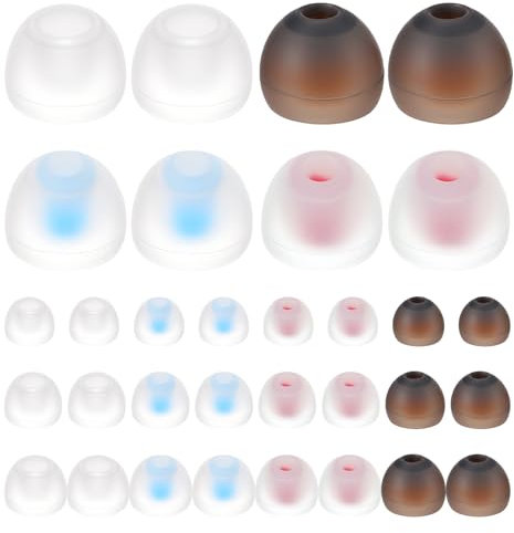 48 fundas de silicona para auriculares, piezas de repuesto para auriculares Bluetooth, la mayoría de los auriculares intraurales, regalos de festivales, tamaño: 11 mm, 12 mm, 13 mm, blanco, rojo