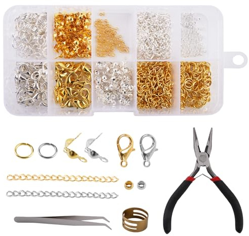 Lytonix 584 stycken armbandslås set, med klämpärlor rund