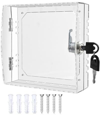 Thermostat Lock Box - with Wall-Mounted, Small | for On Wall, Boxes, Tamper-Resistant Guard, Clear Visibility Cover, Durable Protective