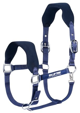 Gallop Horse Halter Enhanced Comfort - Contoured Fit & Moisture-Wicking Fabric (Navy, Full)