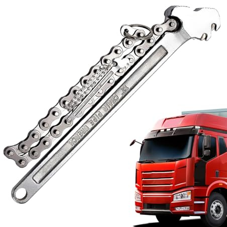 Fyrdyn Llave de Cadena | Llave para Filtros de de Acero 41 cm,Herramienta de Extracción Ajustable para Reparación de Automóviles Mantenimiento del Hogar