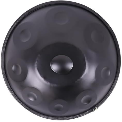 18IN Kurd D Moll 9 Töne Handpan Trommel 440HZ Percussionsinstrument Stahlzungen Trommel (Schwarz)