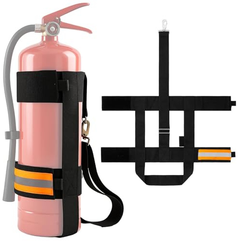 Shyyween 1 Pcs Adjustable Fire Extinguisher Carrying Strap Firefighter Accessory Wild Firefighting Tool Gear Heavy-duty Nylon Webbing with Metal Buckle for Car Boat Truck Fire Safety (Orange)