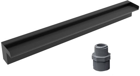 Generico Cascata per Piscina interrata in Acciaio Inox da 20 Pollici, Grande Fontana da Incasso con Filtro in Cotone, Fontana per laghetto Koi, Cascata da Giardino per Esterni (Nero)