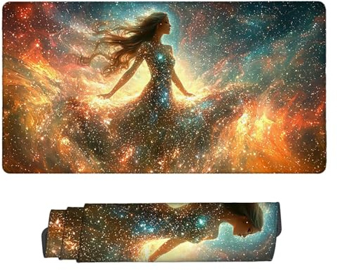 Tapis de Souris de Jeu, 1200 x 600 mm XXL Grand Tapis Souris Gaming, Antidérapant Étanche, Extended XXL Long Clavier Mouse Pad, Accessoire Bureau, pour Gamer, Ordinateur, PC (Femme étoilée) Z-916