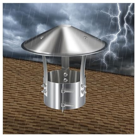 Chapeau de cheminée de toit Couvercle de Cheminée Ventilation Extérieur Chapeau Cheminée Rond Réglable en Inox 201 Pour Poêle à Granulés/Bois