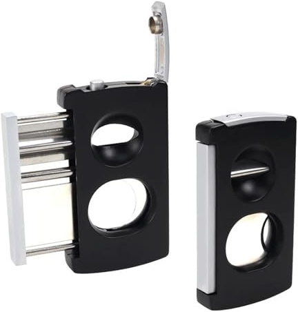 VYSLZ Coupe-cigare 3 en 1 en forme de V en acier inoxydable portable pour fumer (noir)