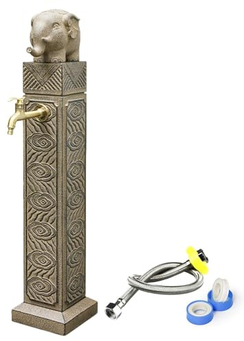 Fontana da Giardino Esterno Verticale, Fontana Decorativa con Rubinetto Giardino Retrò, Adatta per Innaffiare Piante, Risciacquare Pavimenti