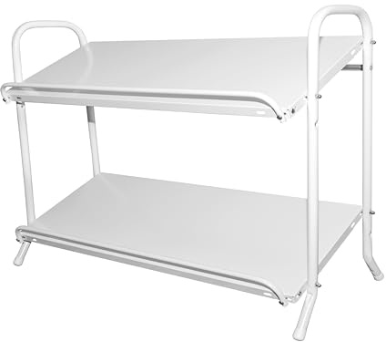 SCHULTE Regalwelt Getränkekistenregal für bis zu 6 Kisten, 74,5x95x40 cm (HxBxT), Traglast pro Ebene ca. 60 Kg, weiß, Getränkeregal, Bierkistenregal, Flaschenkastenständer, Wasserkistenregal | Traglast pro Ebene ca. 60 Kg, weiß, Getränkeregal, Bierkistenregal, Flaschenkastenständer, Wasserkistenregal