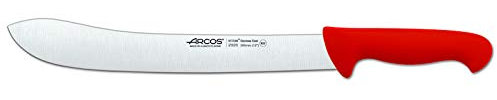 Arcos Serie 2900 - Caja 6 uds Cuchillo Carnicero - Hoja de Acero Inoxidable NITRUM de 300 mm - Mango inyectado en Polipropileno Color rojo (6 UDS)