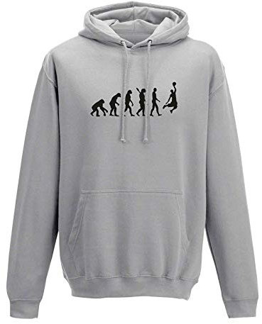 Hoodie Evolution Basketball Dunking Sport Jordan NBA 10 Farben Herren XS - 5XL DBB Alba Brose 46ers Olympia Bulls Celtics Spurs, Größe:3XL, Farbe:grau - Logo schwarz